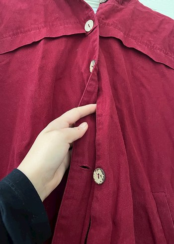 m Beden bordo Renk Bordo Düğmeli Keten Ceket