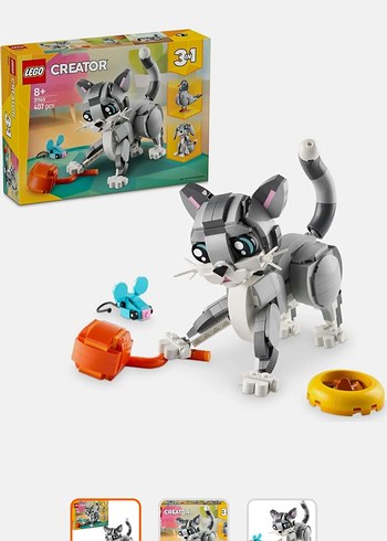 LEGO Creator Gri Kedi 3'ü 1 Arada Seti