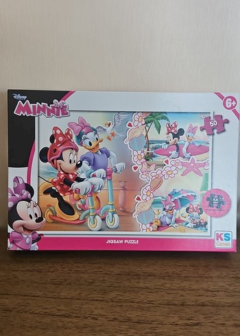 Beden Renk Disney Minnie Temalı 50 Parça Çocuk Puzzle
