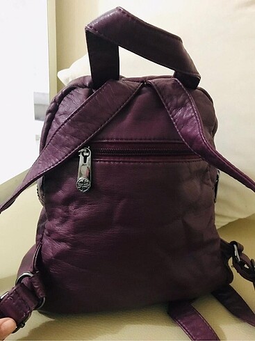 Beden bordo Renk Deri çok şık mini sırt çantası ????