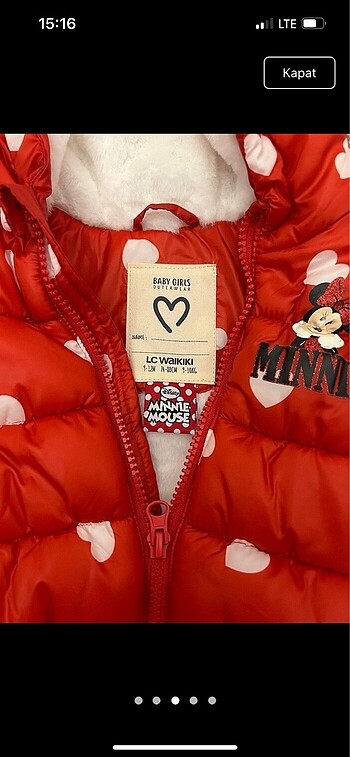 1,5 Yaş Beden Minnie yelek