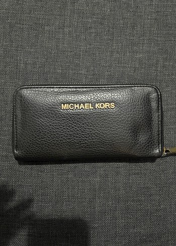 Michael Kors Siyah Deri Fermuarlı Kadın Cüzdan
