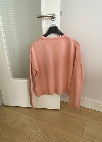 Trendyol & Milla Nakışlı Pembe Oversize Triko Kadın Kazak