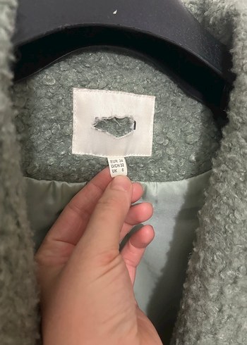 Gri Midi Kadın Kaban, Kürklü Detaylı - Görsel 7