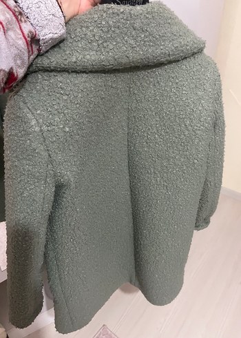 Gri Midi Kadın Kaban, Kürklü Detaylı - Görsel 6