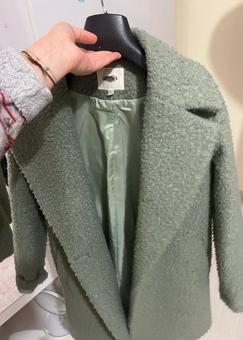 Gri Midi Kadın Kaban, Kürklü Detaylı - Görsel 3