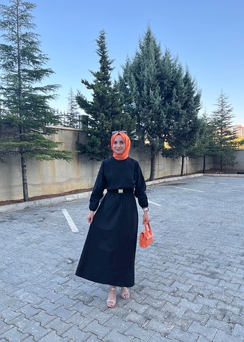 s Beden Siyah Uzun Elbise