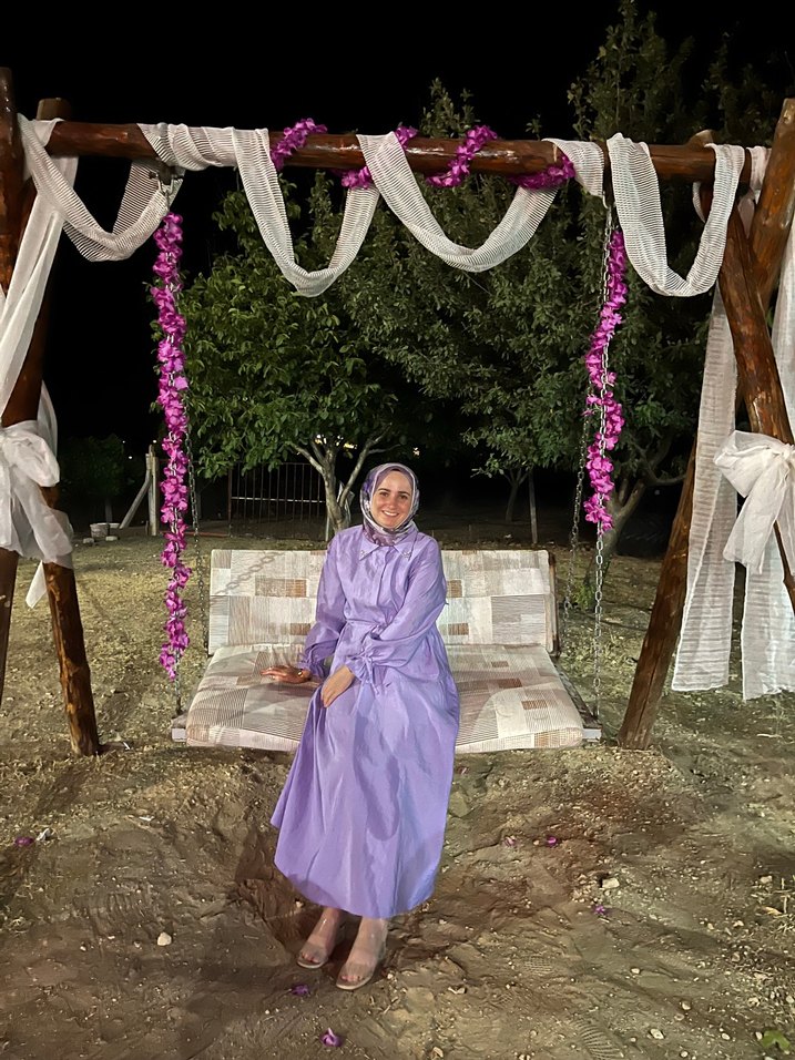 Mor Uzun Kol Drapeli Salaş Elbise - Görsel 2