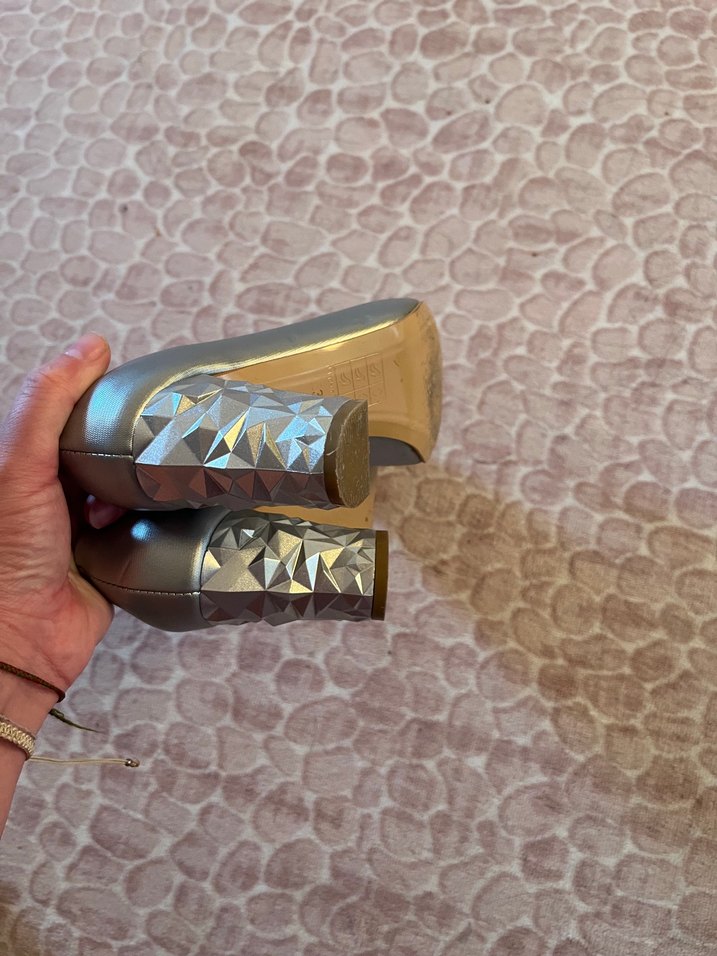 Gri Rugan Stiletto Topuklu Kadın Ayakkabı - Görsel 3