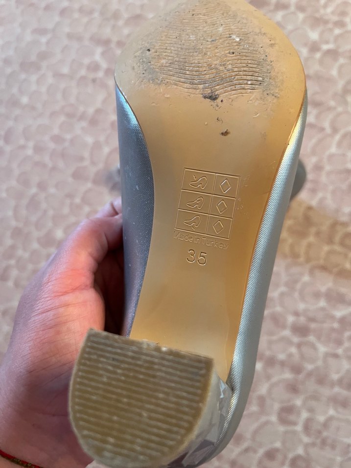 Gri Rugan Stiletto Topuklu Kadın Ayakkabı - Görsel 4