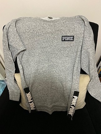 Victoria secret pink yanlardan fermuarlı sweatshirt 