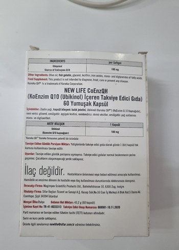  New Life CoEnz QH Ubiquinol 100 mg Avantajlı Paket