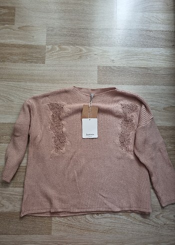 Stradivarius Pembe triko kazak
