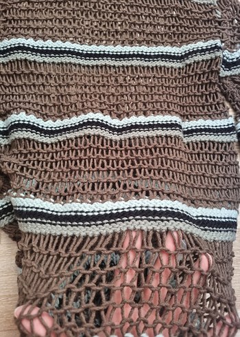 Mango File Modelli Kahverengi Triko Kazak - Görsel 4