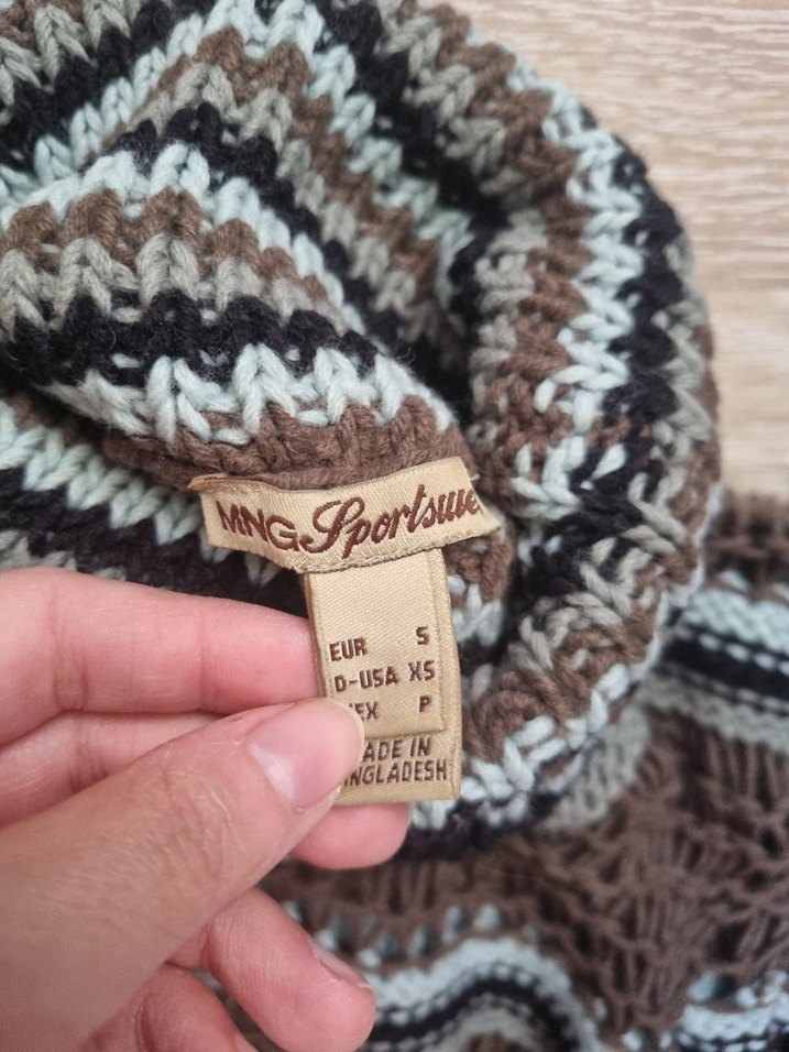 Mango File Modelli Kahverengi Triko Kazak - Görsel 2