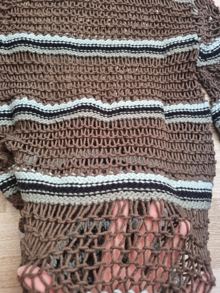 Mango File Modelli Kahverengi Triko Kazak - Görsel 4