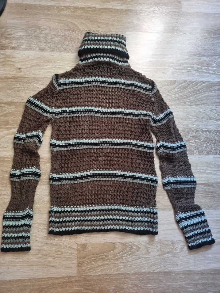 Mango File Modelli Kahverengi Triko Kazak - Görsel 3