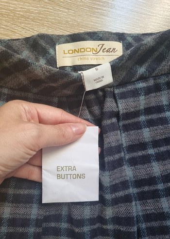 Mavi- Gri Ekoseli ve Pilili Mini Etek - Görsel 3