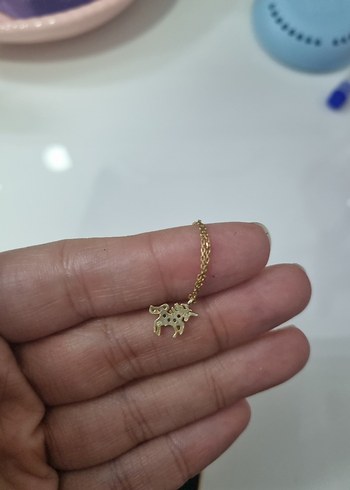 925 Ayar Gümüş Renkli Taşlı Unicorn Kolye - Görsel 6