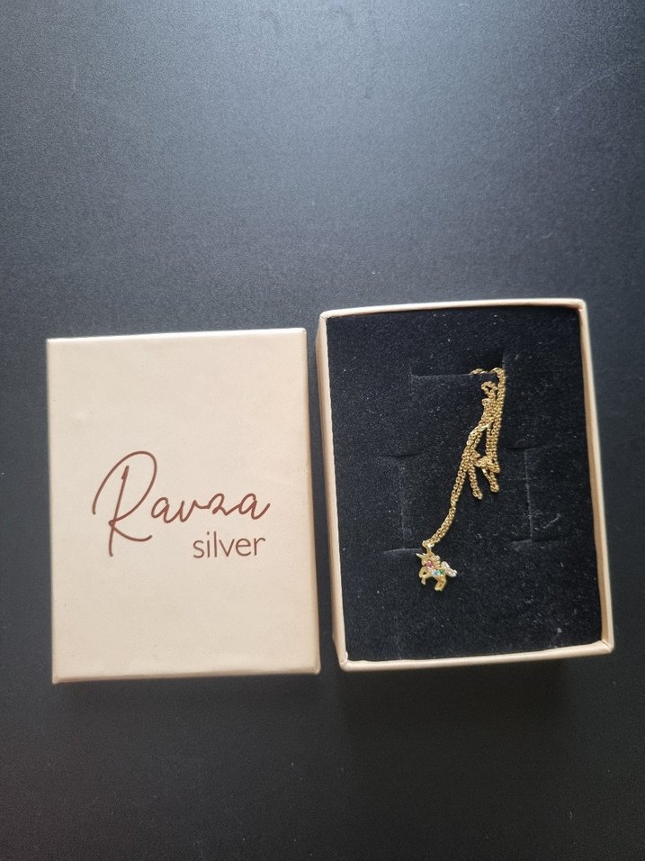 925 Ayar Gümüş Renkli Taşlı Unicorn Kolye - Görsel 2