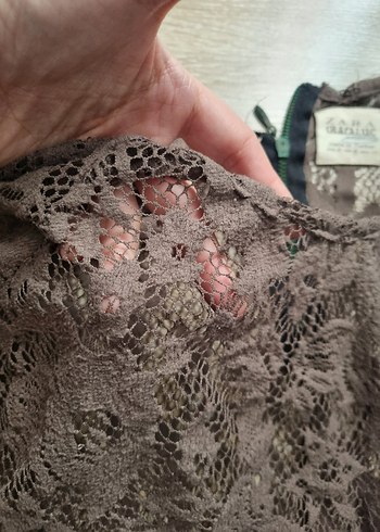 Zara Haki Renk Transparan Bluz - Görsel 4