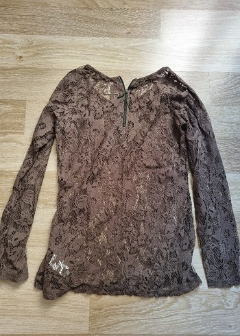 Zara Haki Renk Transparan Bluz - Görsel 5