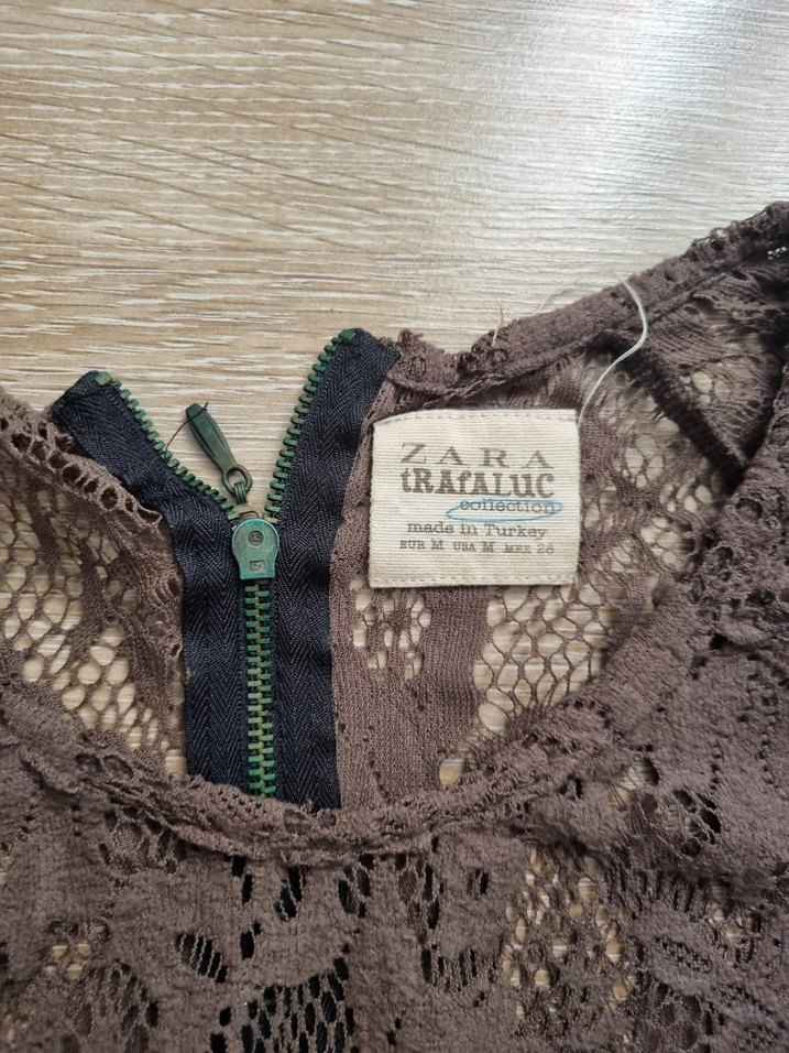 Zara Haki Renk Transparan Bluz - Görsel 2