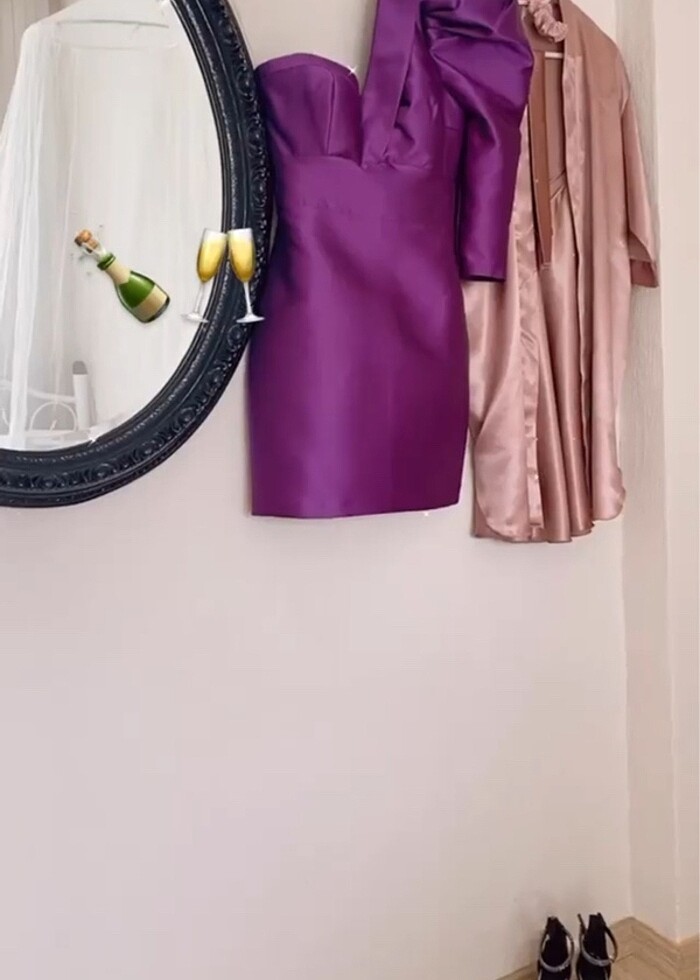 Tek omuzlu mini abiye - Görsel 4