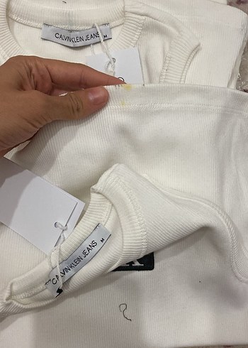 Calvin Klein Calvin Klein Beyaz Kolsuz Crop Top