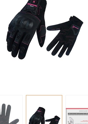 Siyah Desenli Biker Eldiveni - Görsel 3