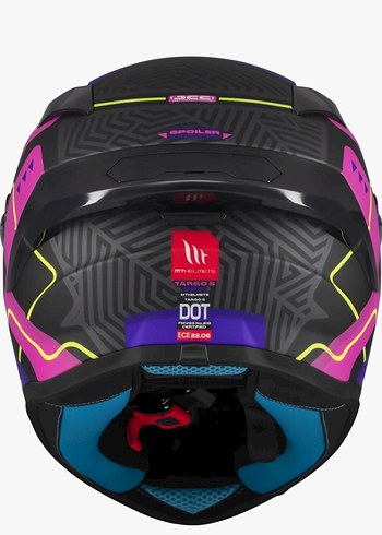 Renkli Avant-Garde Desenli Motosiklet Kaskı - Görsel 4