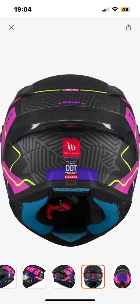 Renkli Avant-Garde Desenli Motosiklet Kaskı - Görsel 4