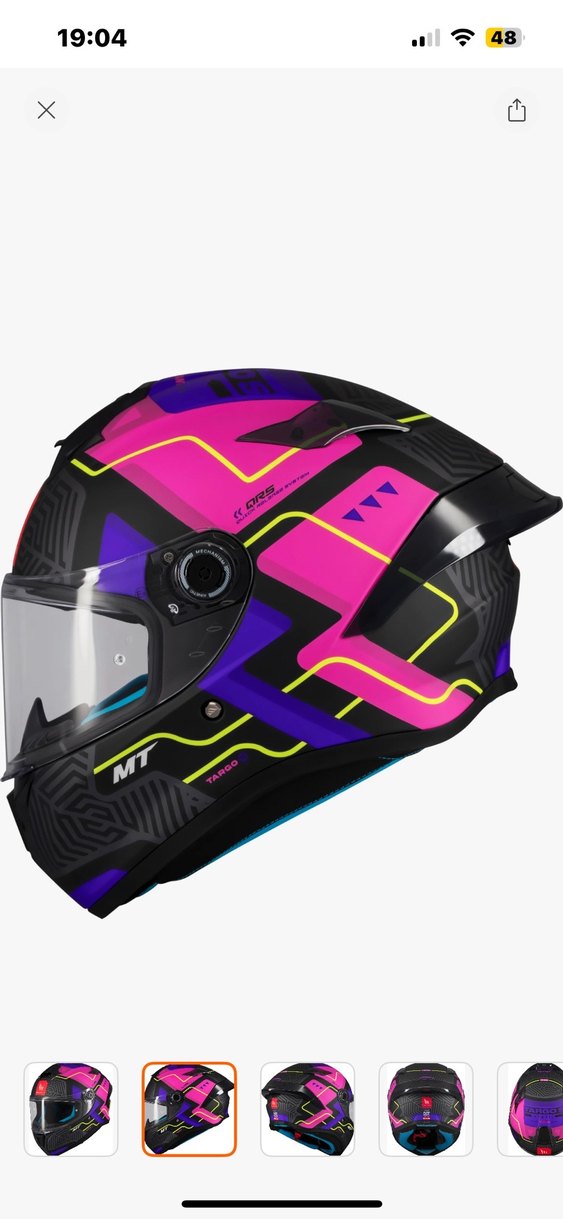 Renkli Avant-Garde Desenli Motosiklet Kaskı - Görsel 2