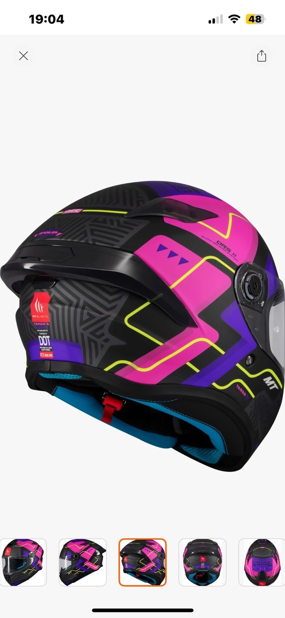 Renkli Avant-Garde Desenli Motosiklet Kaskı - Görsel 3