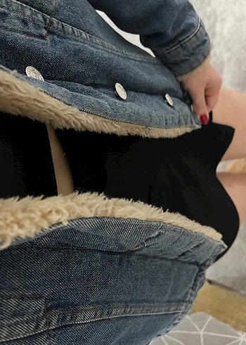 Kürk Detaylı Denim Ceket - Görsel 3