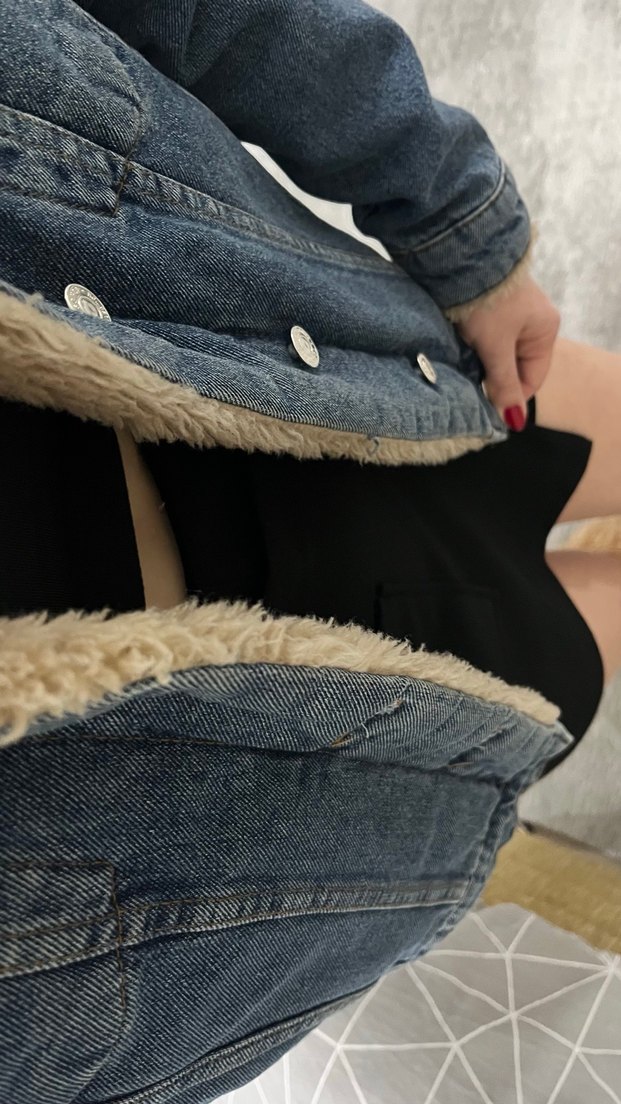 Kürk Detaylı Denim Ceket - Görsel 3