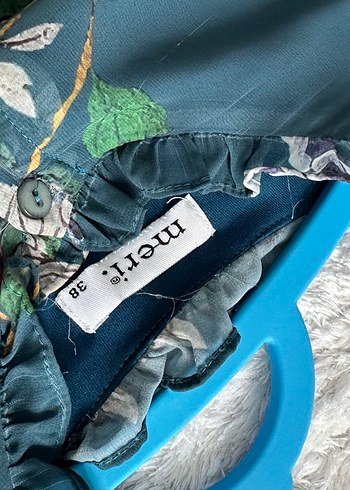 38 Beden Çiçek Desenli V Yakalı Uzun Bohem Elbise