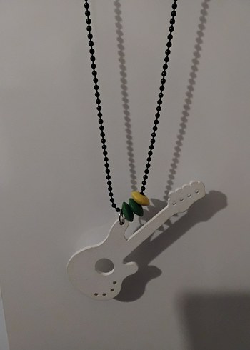 Tasarımcı Uzun Zincirli Renkli Rock Punk Gitar Kolye