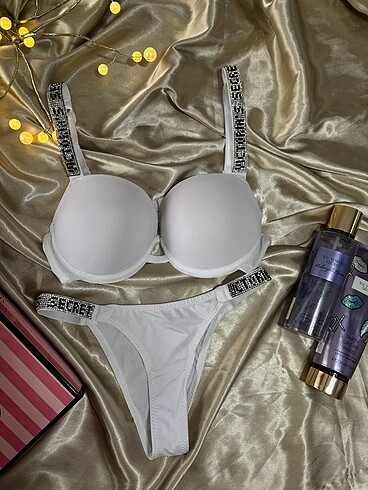 Beyaz victoria secret taşlı takım