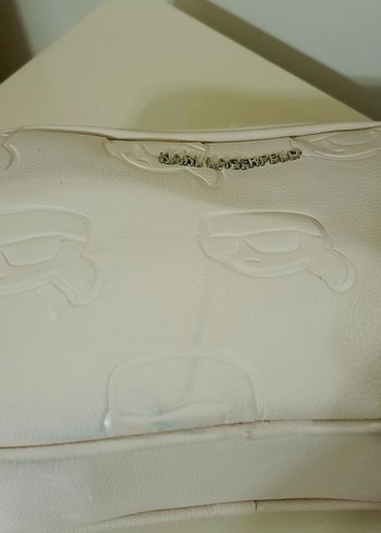 Karl Lagerfeld Beyaz Deri Kadın Çapraz Çanta - Görsel 3