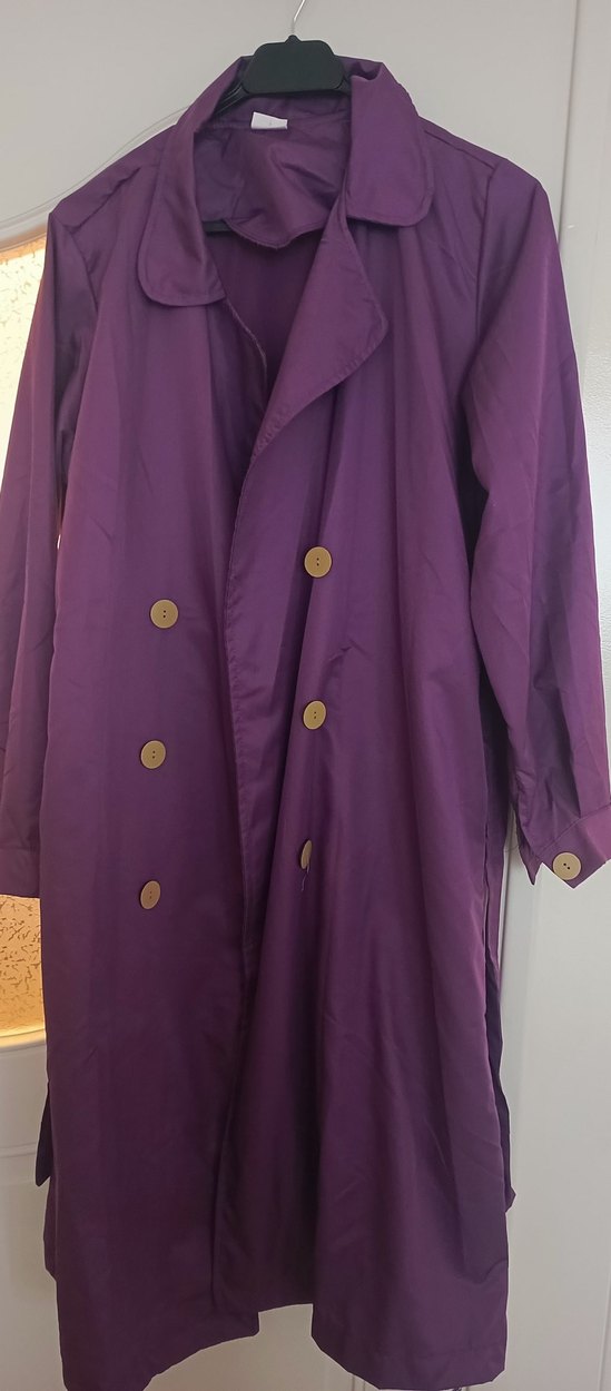 Mor Kadın Uzun Düğmeli Trençkot - Görsel 2