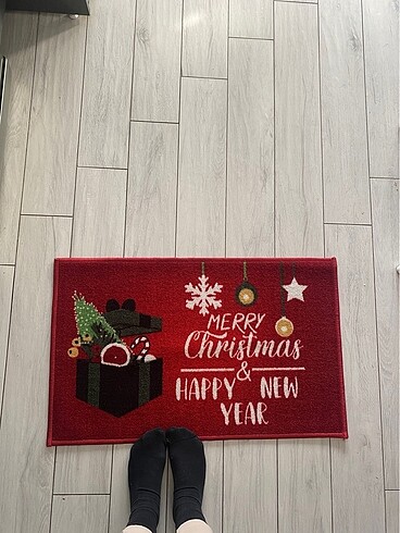 Yeniyıl noel yılbaşı paspas veya kapı önü