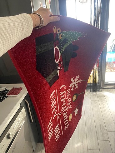 Beden kırmızı Renk Yeniyıl noel yılbaşı paspas veya kapı önü