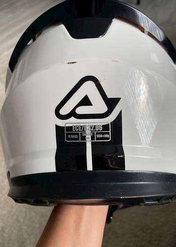 Beyaz Buckled Biker Kask - Görsel 2