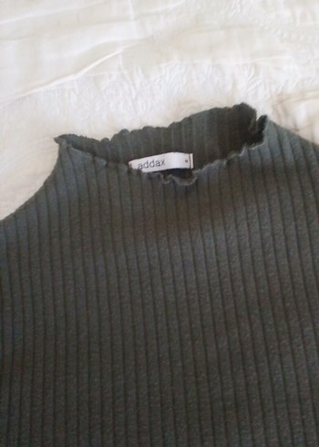 Gri Kadın Boğazlı Fitilli Triko Kazak - Görsel 3