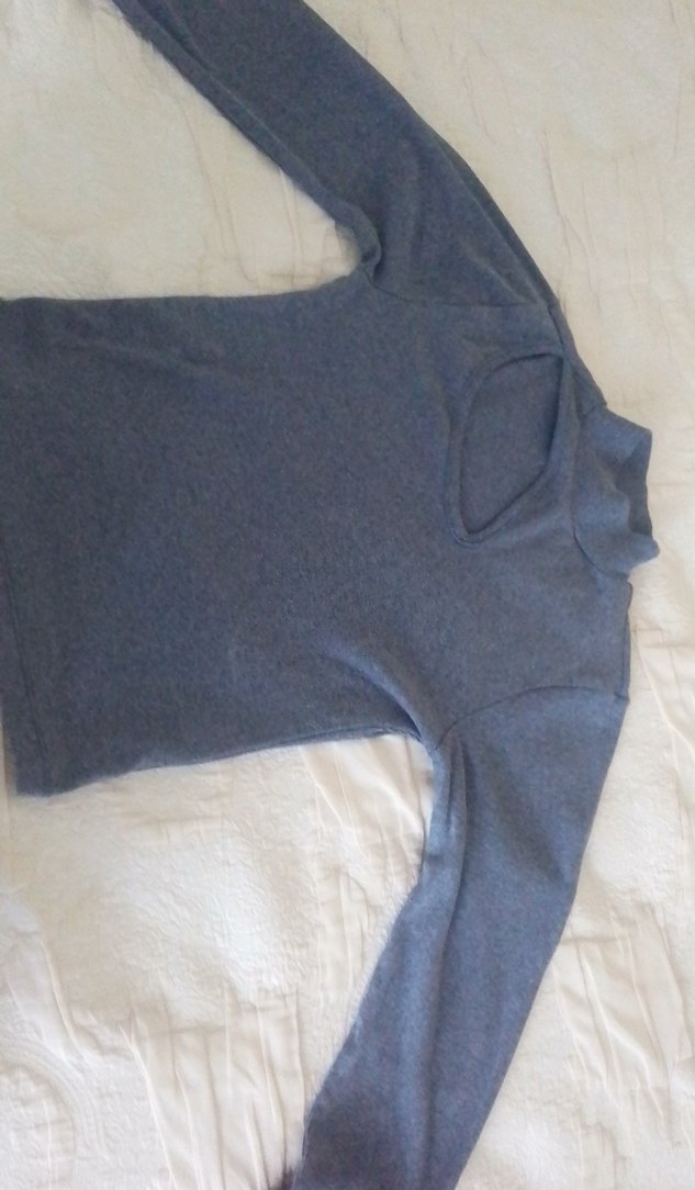 Gri Yüksek Yakalı Triko Kadın Kazak - Görsel 2