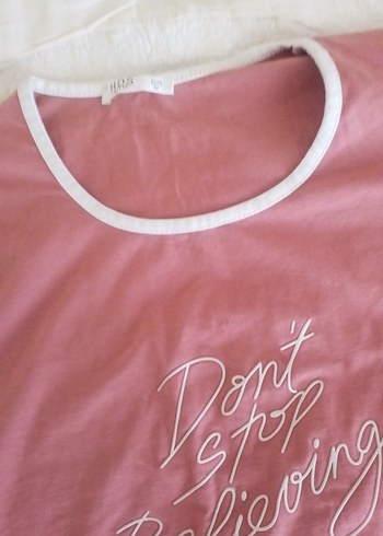 Pembe Maternity Tişört, Kısa Kollu, Baskılı - Görsel 2