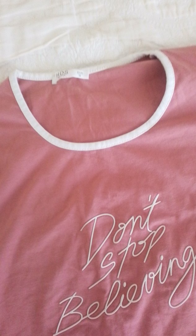 Pembe Maternity Tişört, Kısa Kollu, Baskılı - Görsel 2