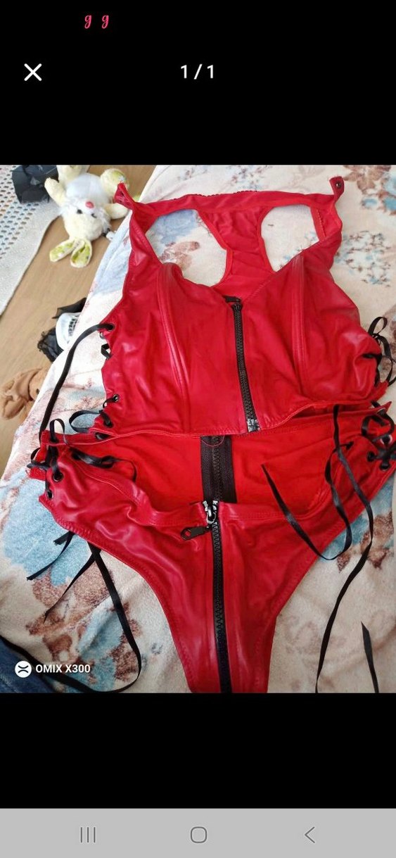 Parlak Kırmızı fantezi giyim - Görsel 2