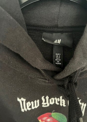 H&M S Siyah Kapüşonlu New York City Baskılı Sweatshirt - Görsel 2